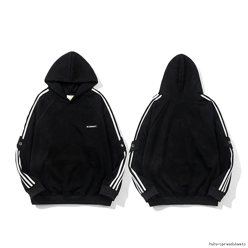 Adidas three - stripe trendy and cool black sweatshirt