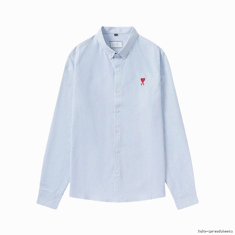 AMI striped minimalist style blue shirt