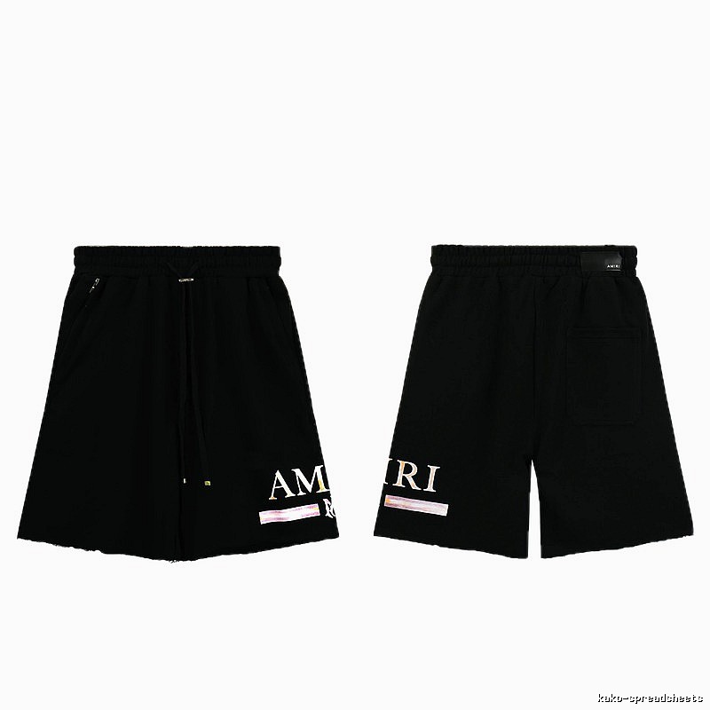 AMIRI Letter Print Street Style Black Shorts