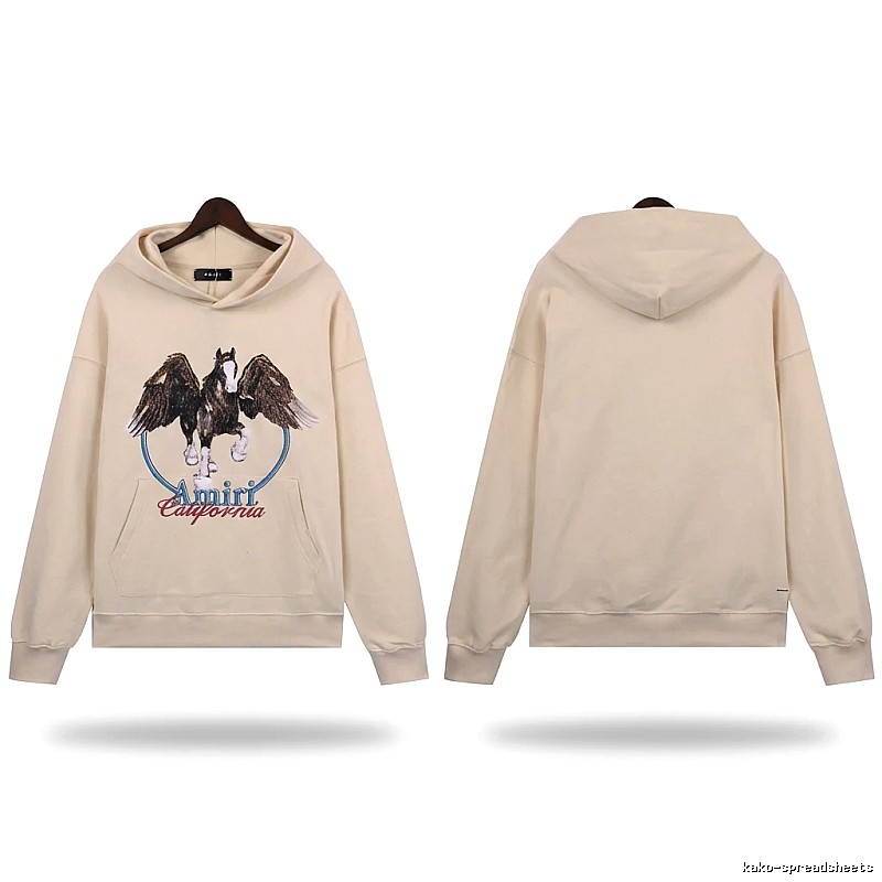 AMIRI Pegasus Series Casual Style Off-White Sweatshirt