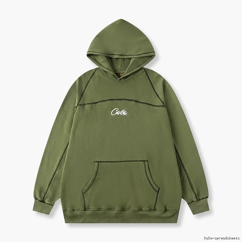 Corteiz minimalist style olive green sweatshirt