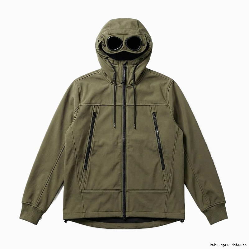 C.P. Hooded Utility-style Jacket (Army Green)