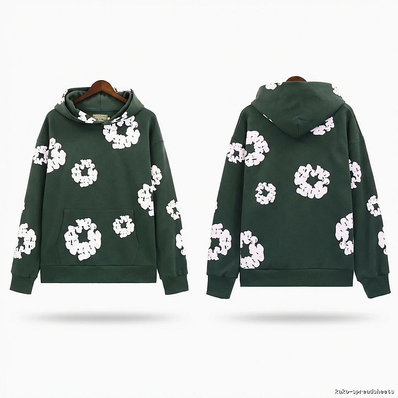 DENIM TEARS Floral Print Dark Green Sweatshirt