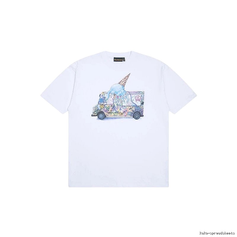 DREW Graffiti Ice Cream Truck Street Style White T-shirt