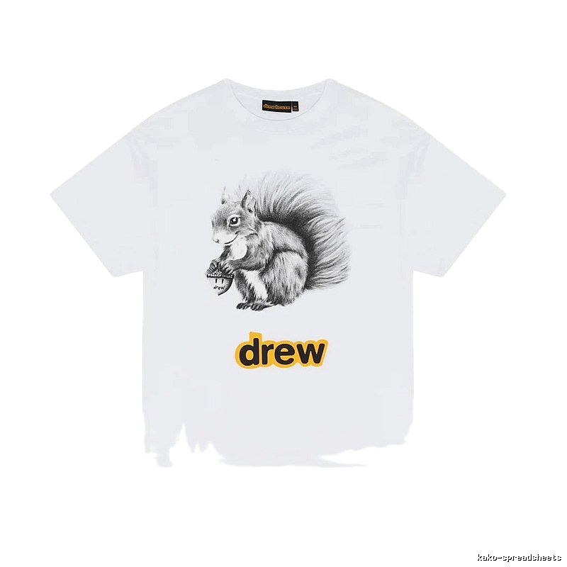 DREW Squirrel Print Street Style White T-Shirt