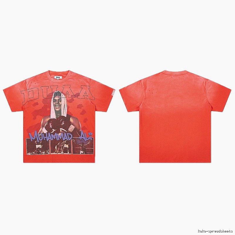 DUAA Ali Print Vintage Style Orange-red T-shirt