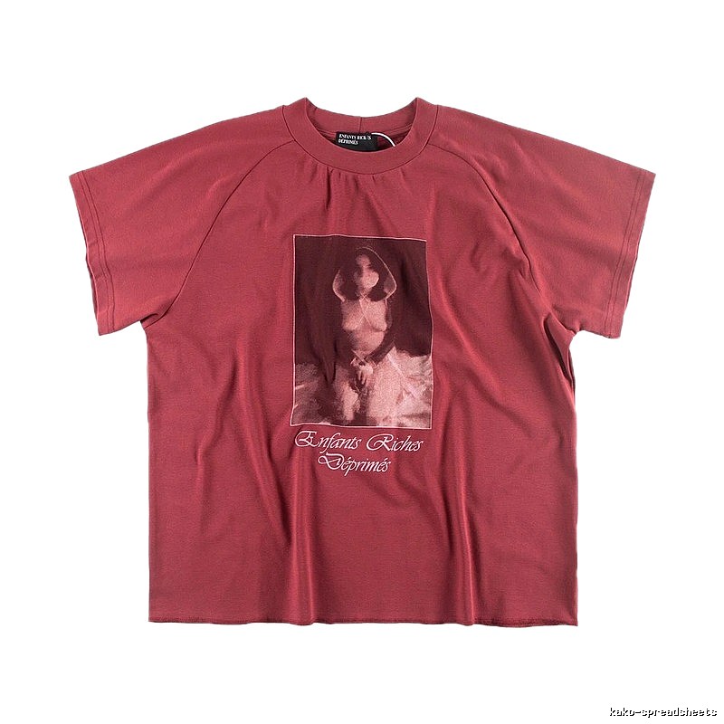 ERD Portrait Print Vintage Style Burgundy T-shirt