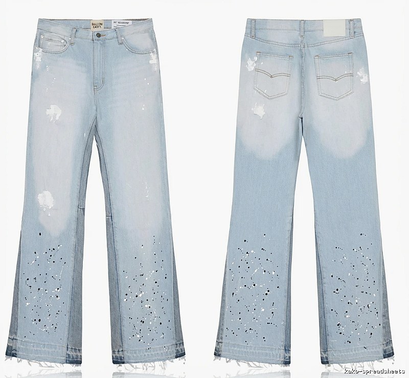 Gallery Dept Ripped Denim Blue Long Pants