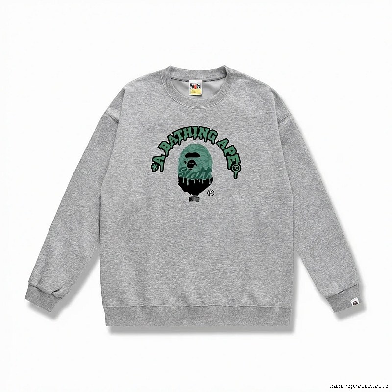 Grey hoodie with Bape Ape Head logo