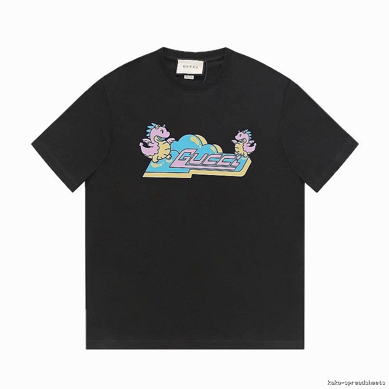 Gucci Year of the Dragon Collection Cartoon Style Black T-Shirt