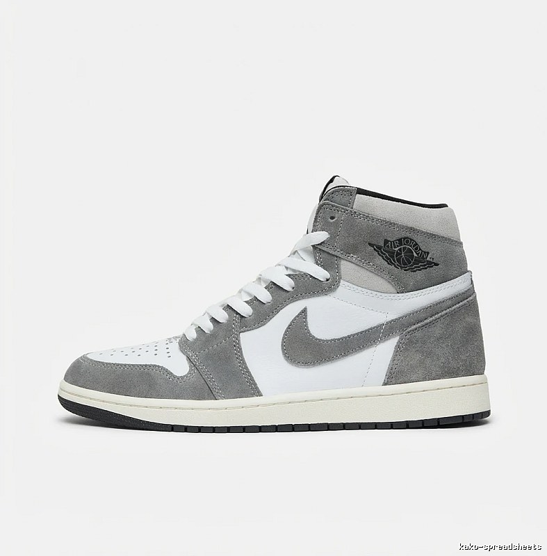 Jordan AJ1 High Top Grey, White and Silver Shoes