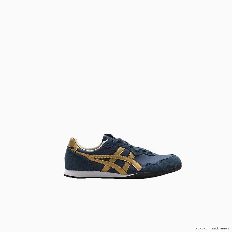 Onitsuka Tiger retro-style blue and gold sports shoes