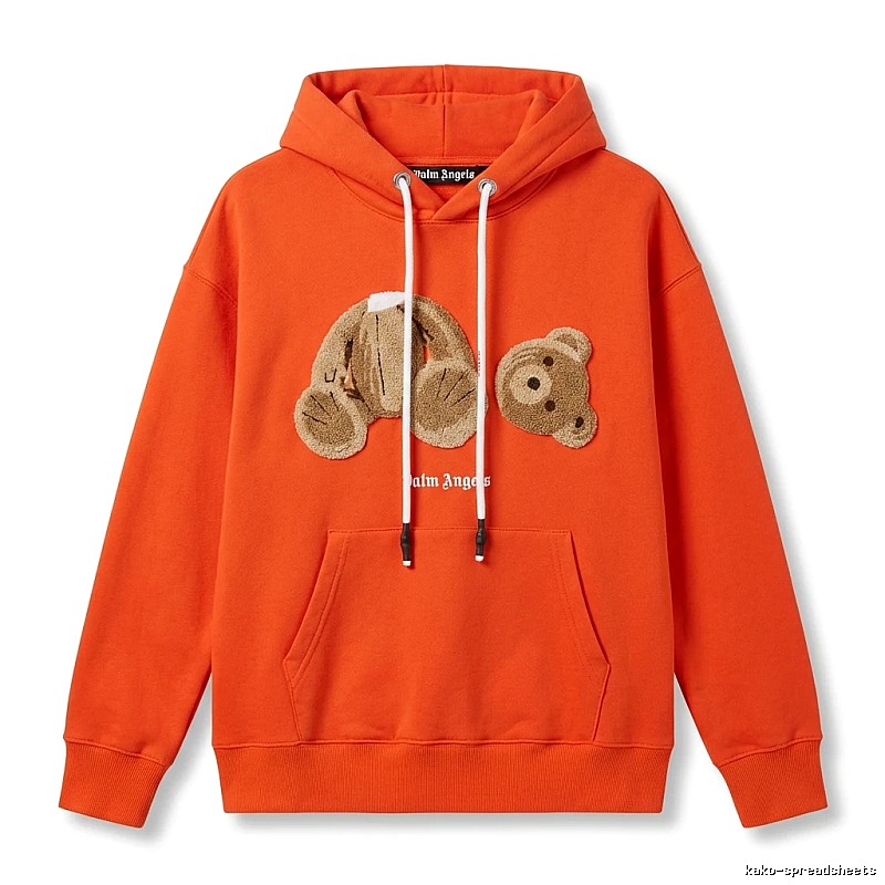 Palm Angels Bear Trend Brand Orange Sweatshirt