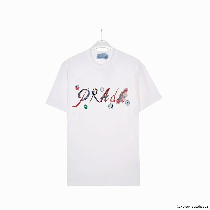 Prada Street Style White Short-sleeve T-shirt with Colorful Print