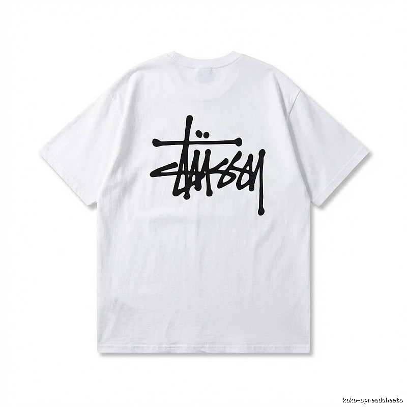 Stussy basic graffiti-style white T-shirt