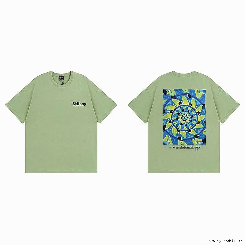 Stussy Green Spider Graphic T-Shirt Outdoor Days Logo