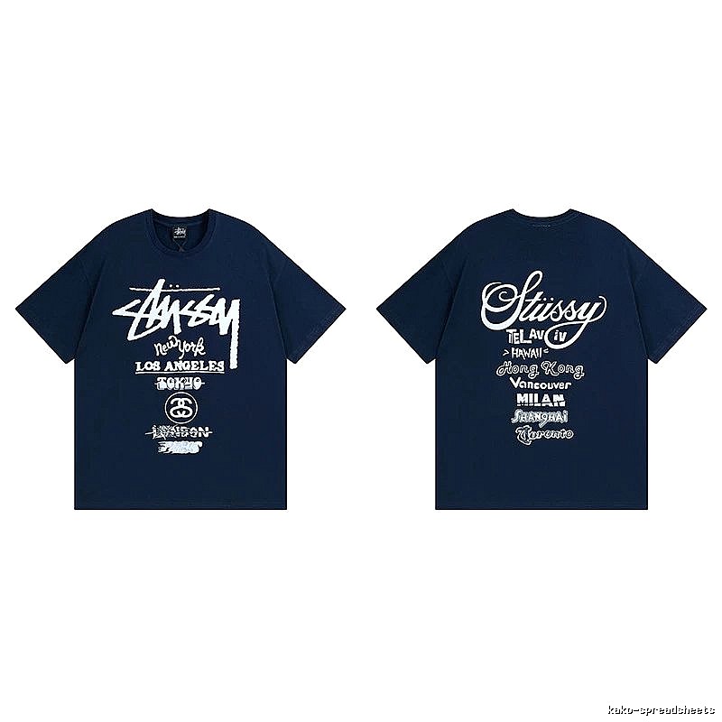 Stussy Simple Logo Finish Spider Graphic T-Shirt Minimal Look