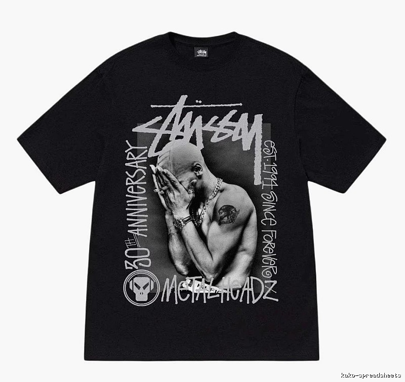 Stussy Statement Graphic T-shirt Black White Stussy for Easy Pairing