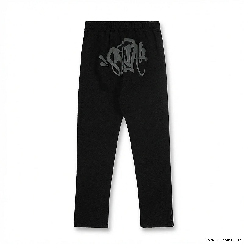 SynaWorld Graffiti-style Black Trousers