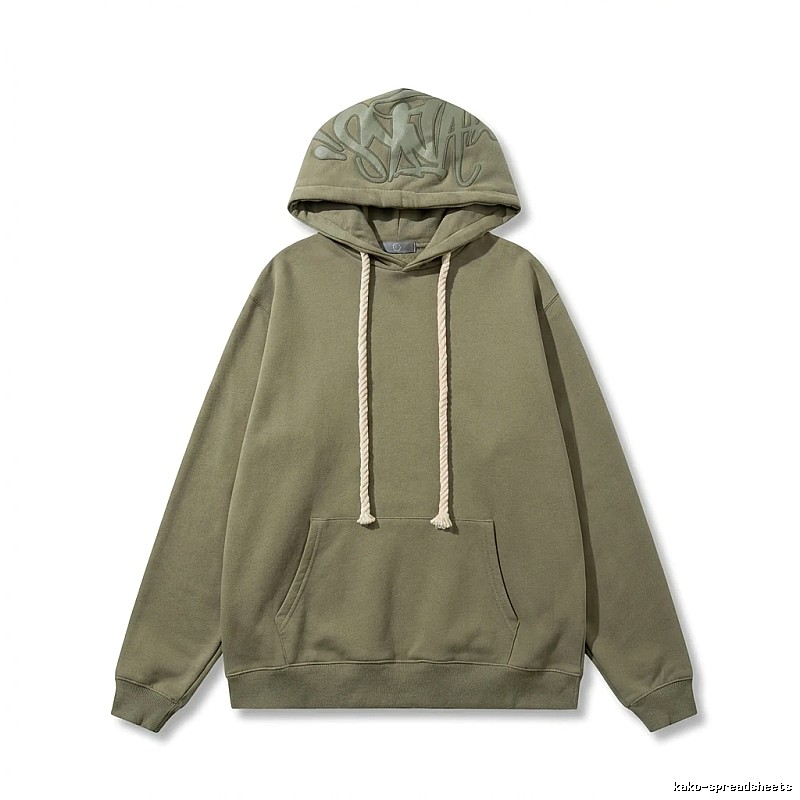 SynaWorld Graffiti-style Olive Green Hoodie