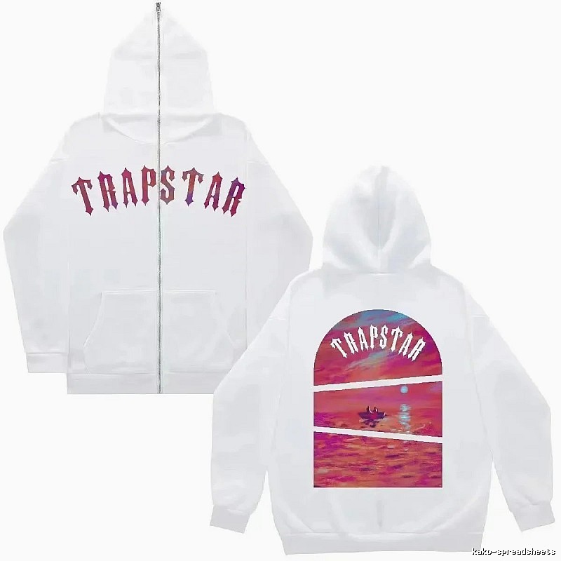 Trapstar Travel Graphic zip hoodie Black Zip Pink with Modern Look