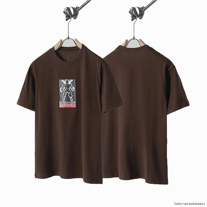 Travis Scott Printed Street Style Brown T-Shirt