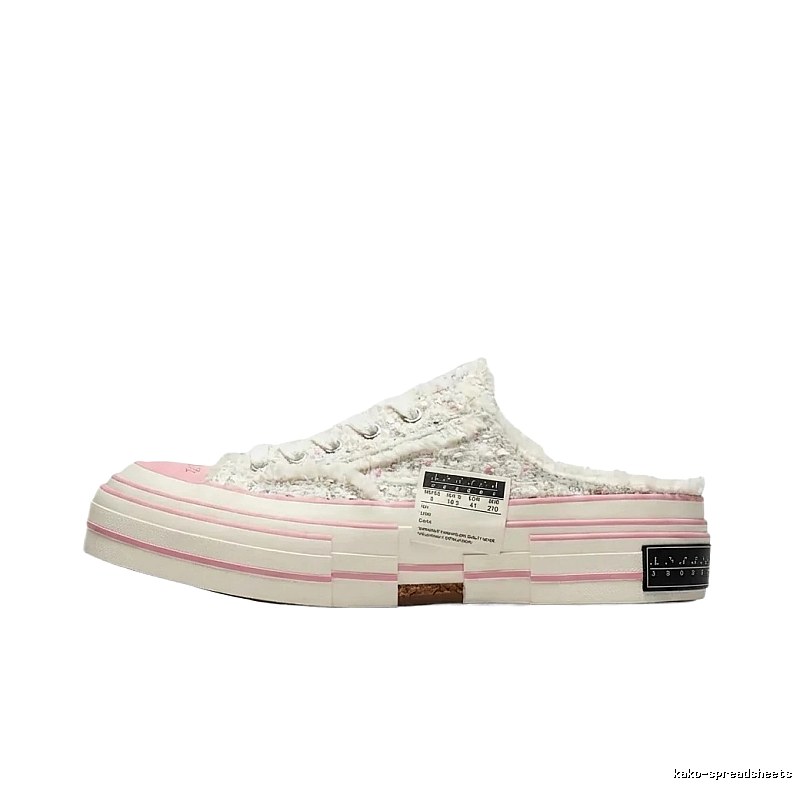 Xvessel casual style white and pink slippers