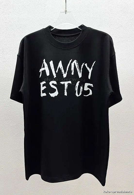 Alexander Wang Alphabet Street Style Black T-Shirt