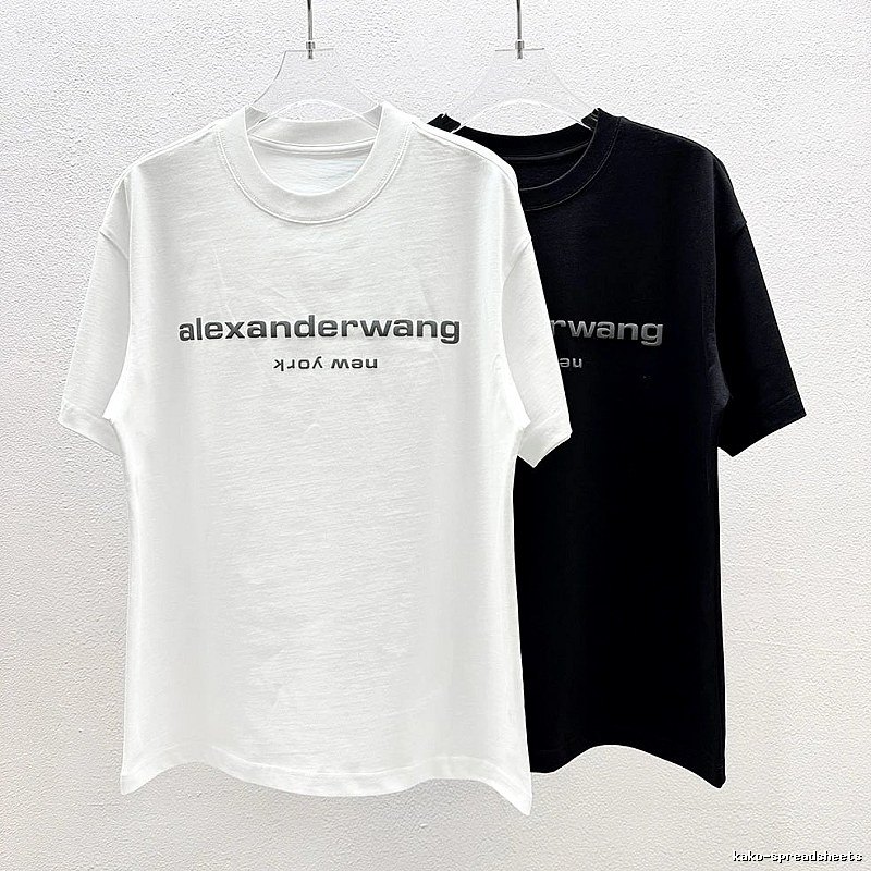 Alexander Wang Letter Print Casual Black and White Short Sleeve T-Shirt