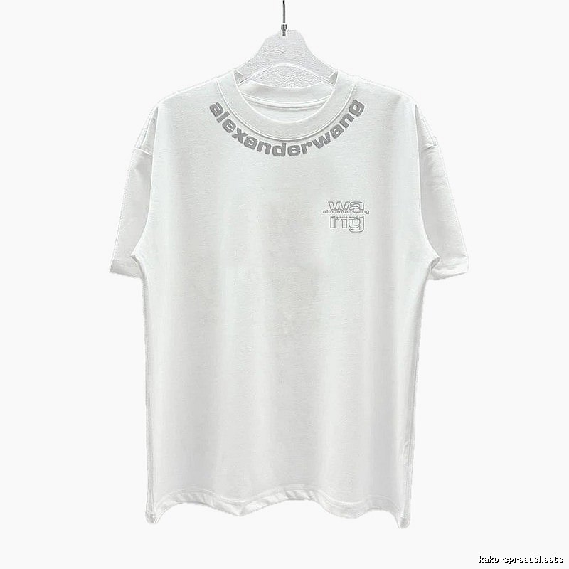 Alexander Wang Printed Street Style White T-Shirt