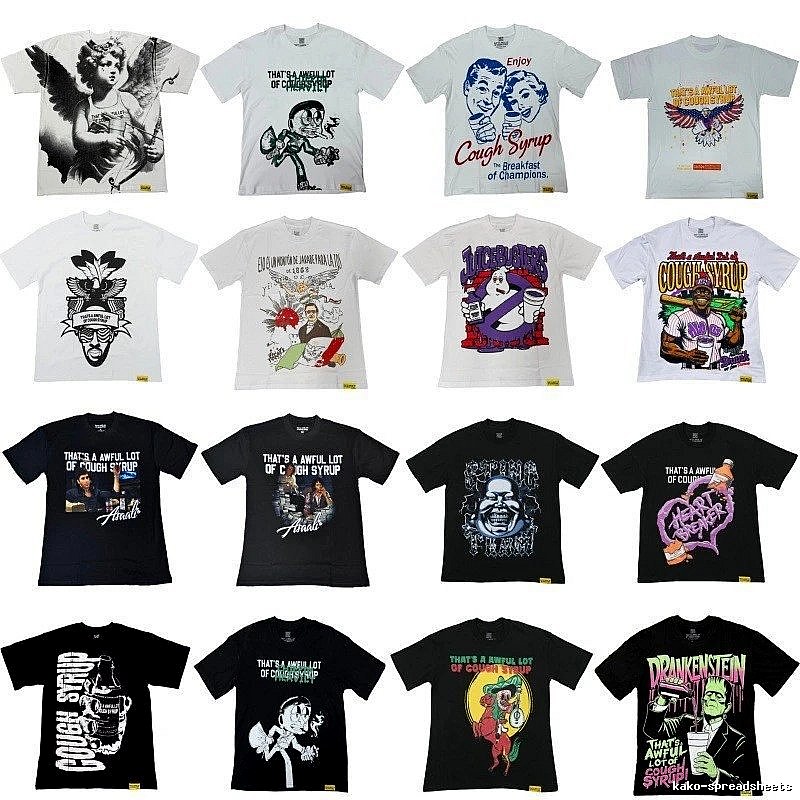 ALOCS Printed American Street Style Multi-color Short-sleeve T-shirt