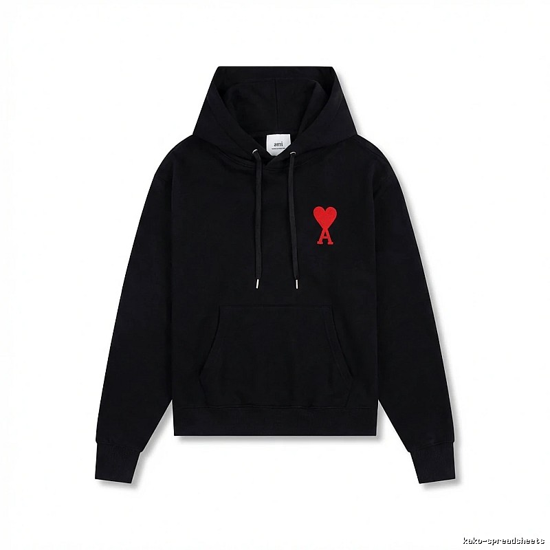 AMI Embroidered Heart Black Sweatshirt