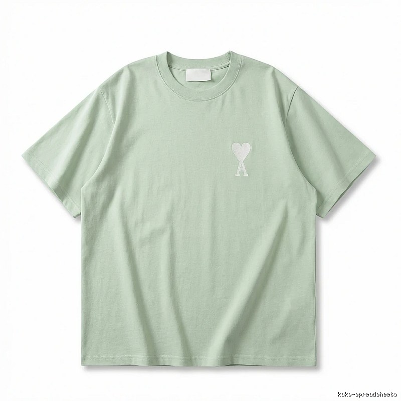AMI Love Series Simple Style Light Green T-shirt