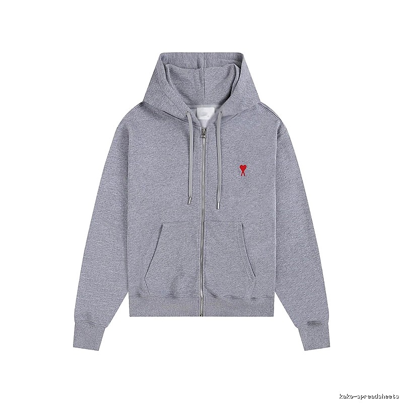 Ami Love Series Trendy Brand Grey Hoodie
