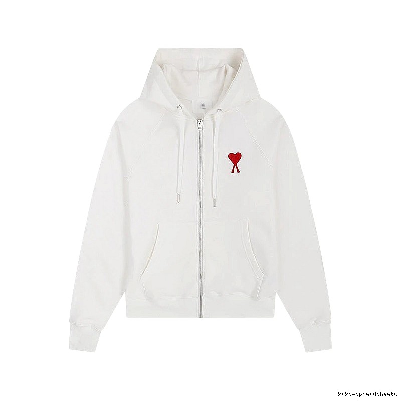 AMI Love Simple White Hoodie