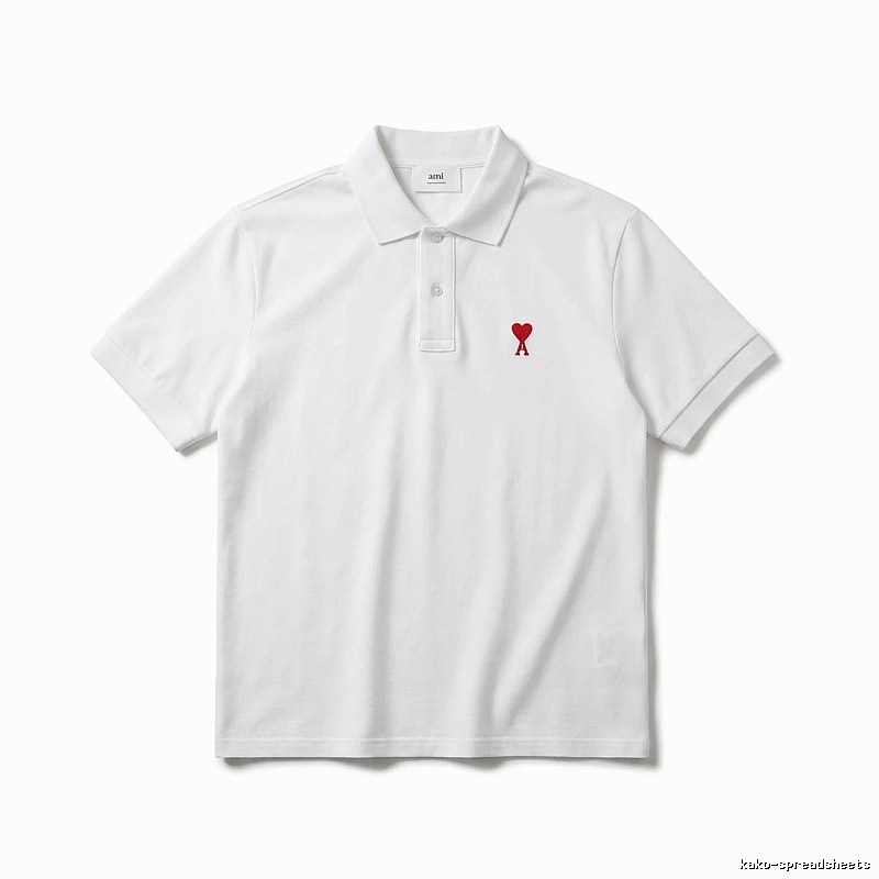 AMI Love Simple White Polo Shirt