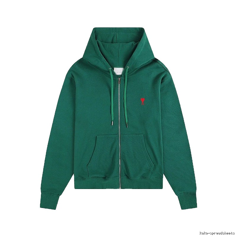 AMI Minimalist Style Dark Green Hoodie