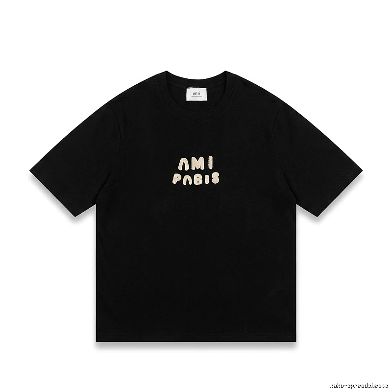 AMI Paris Alphabet Style Black T-shirt