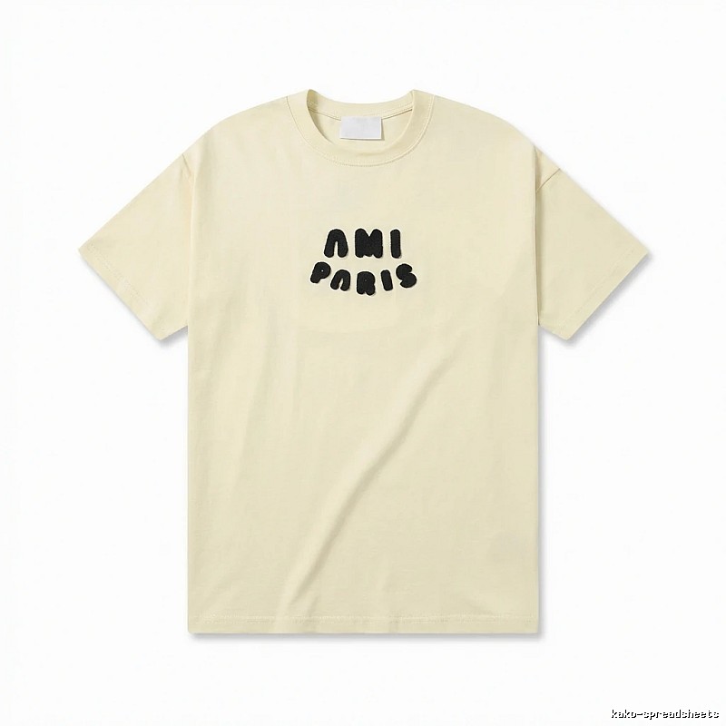 AMI Paris Casual Style Off-White T-shirt