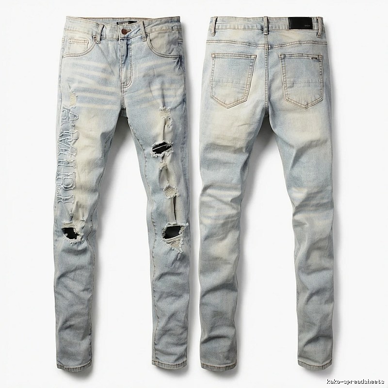 AMI Ripped Trendy Brand Jeans