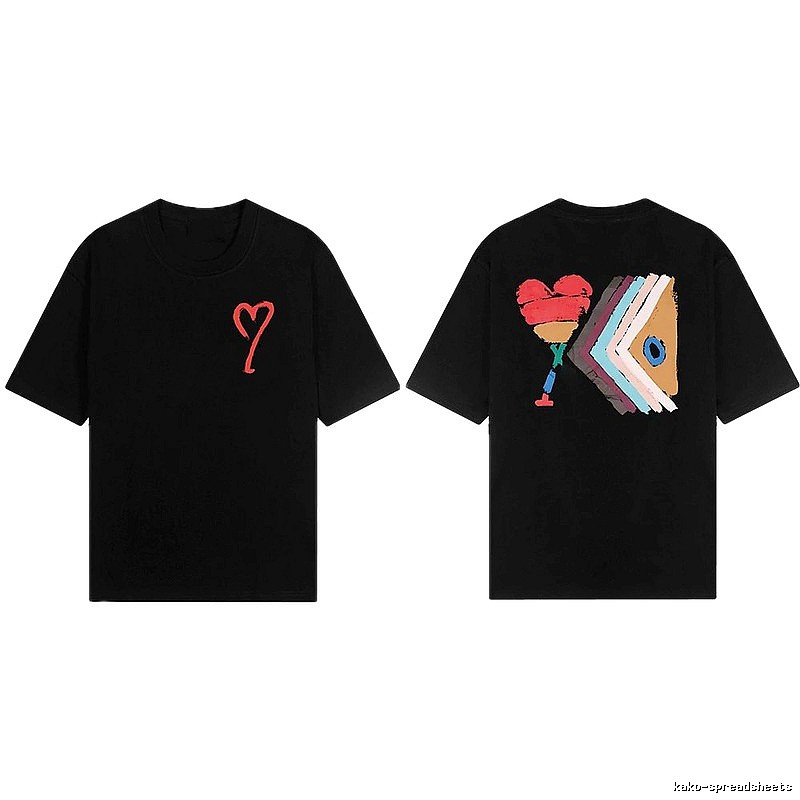 AMI series graffiti-style black T-shirts