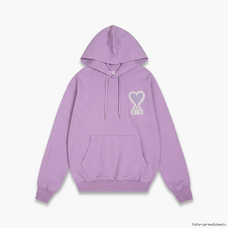 AMI series trendy brand light purple hoodie