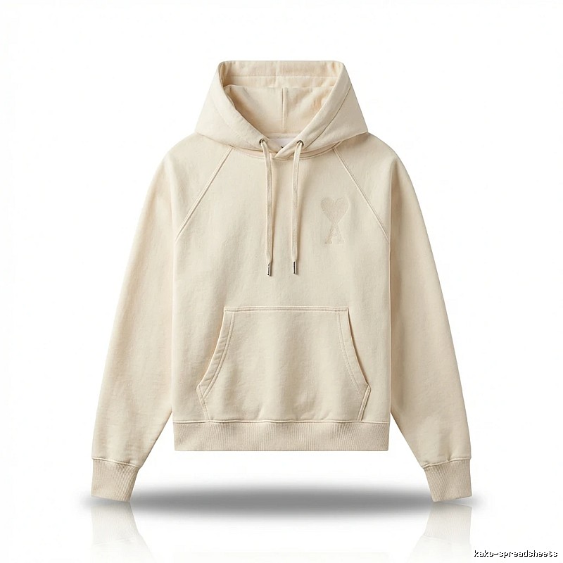 AMI simple and casual style off-white hoodie