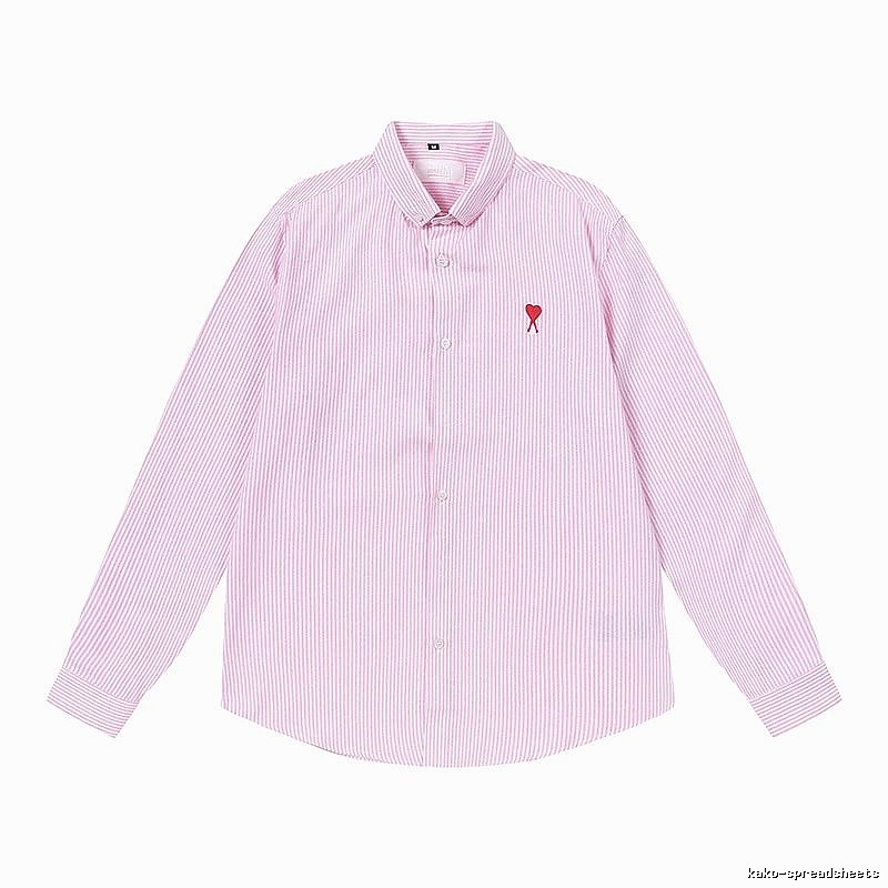 AMI Stripe Minimalist Style Pink Shirt