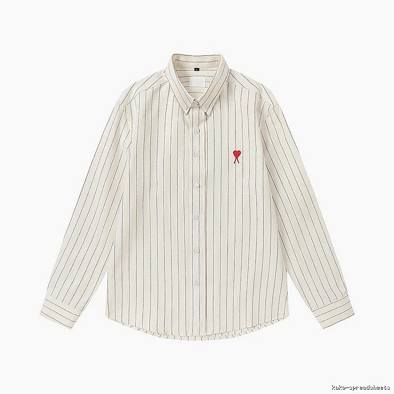 AMI Stripe Minimalist Style White Shirt