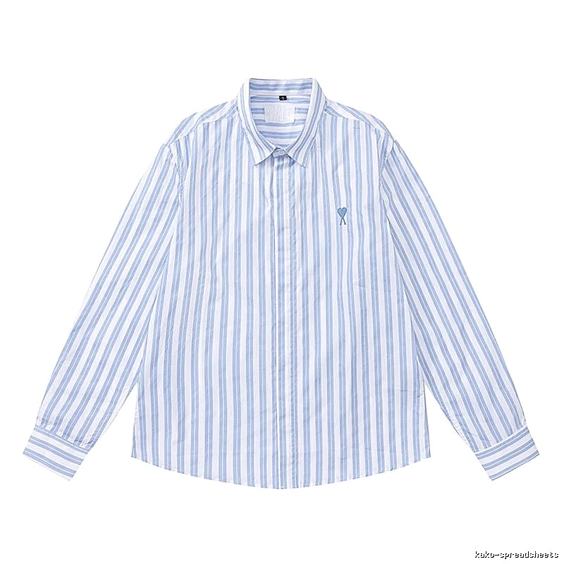 AMI Stripe Simple Blue Shirt