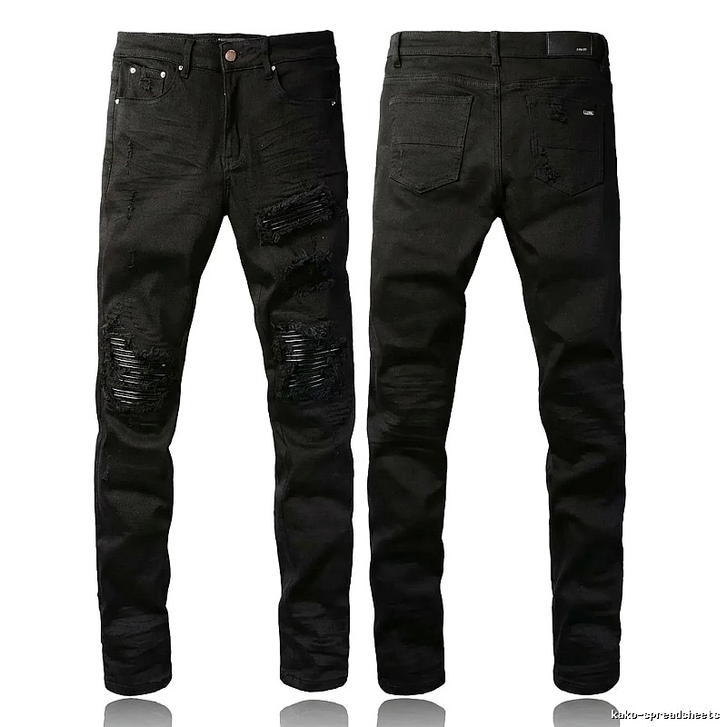 AMI Trendy Black Pants with Holes