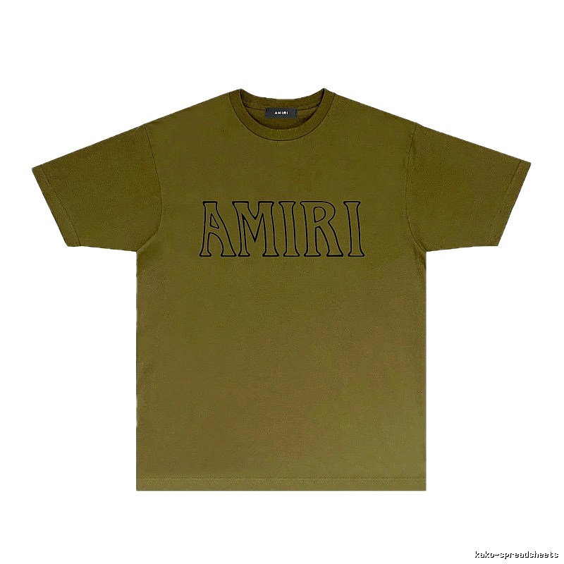 AMIRI Basic Style Minimalist Olive Green T-shirt