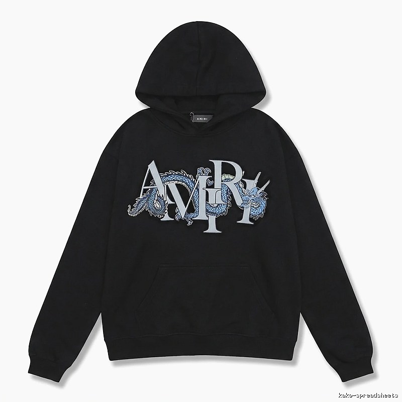 AMIRI Dragon-Patterned Trendy and Cool Black Sweatshirt