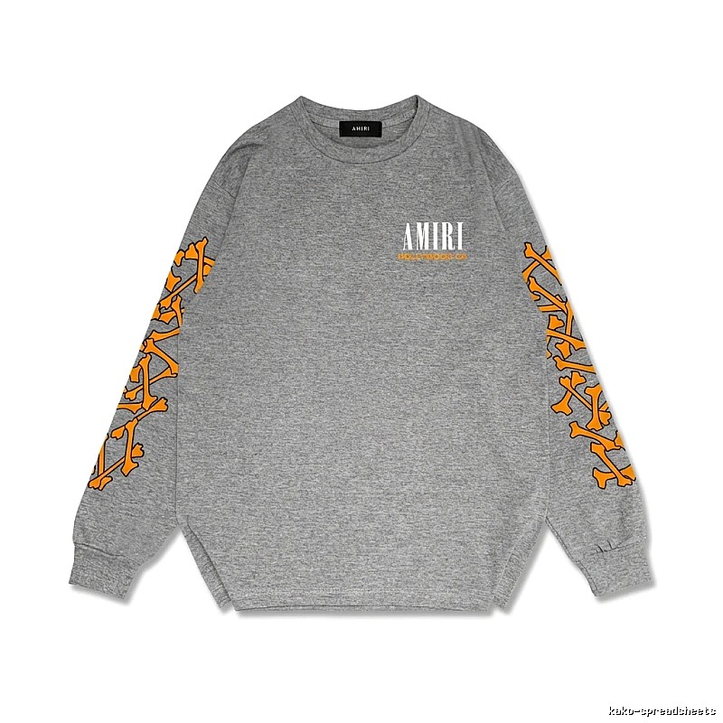 AMIRI Grey and Orange Trendy and Cool Sweatshirt